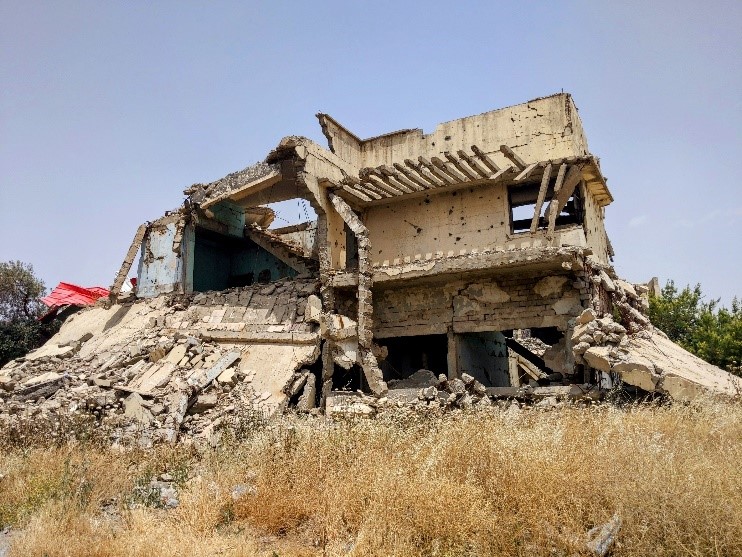 A destroyed building in Mosul